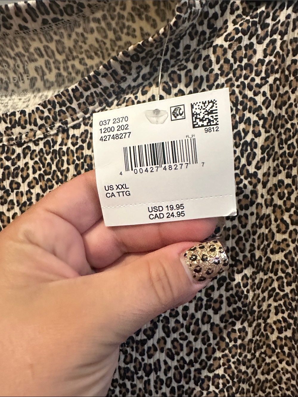 Leopard Print Ribbed Top NWT! - Picture 3 of 3